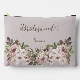 Vintage Aquarellfarben Rose Floral Zubehörtasche