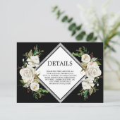 Vintage Aquarellfarben - Schwarz-weiße Blume Begleitkarte (Stehend Vorderseite)