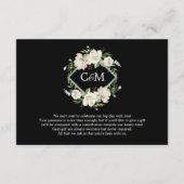 Vintage Aquarellfarben - Schwarz-weiße Blume Begleitkarte (Rückseite)