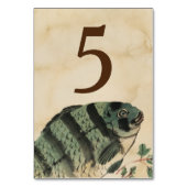 Vintage Aquarellfischerei Tischnummer (Rückseite)