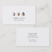 Vintage Aquarellhaken Angeln Visitenkarte (Vorne/Hinten)