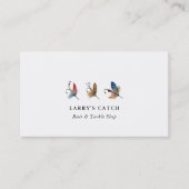 Vintage Aquarellhaken Angeln Visitenkarte (Vorderseite)