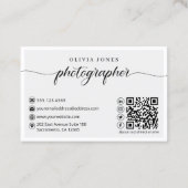 Vintage Aquarellkamera und Blume Fotografie Visitenkarte (Rückseite)