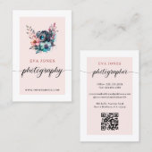 Vintage Aquarellkamera und Blume Fotografie Visitenkarte (Vorne/Hinten)