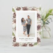 Vintage Aquarellkiefer Cons Foto Weihnachten (Stehend Vorderseite)