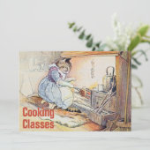 Vintage Aquarellkochklasse Einladung (Stehend Vorderseite)