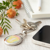 Vintage Aquarellmalengel und Regenbogen Schlüsselanhänger (Seite)