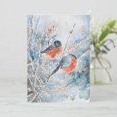 Vintage Aquarellmalerei Feiertagskarte (Stehend Vorderseite)