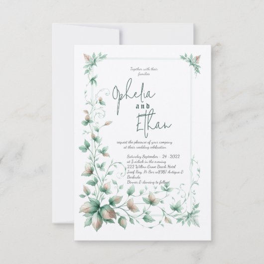 Vintage Aquarellmühle Hochzeit Einladung (Vorderseite)