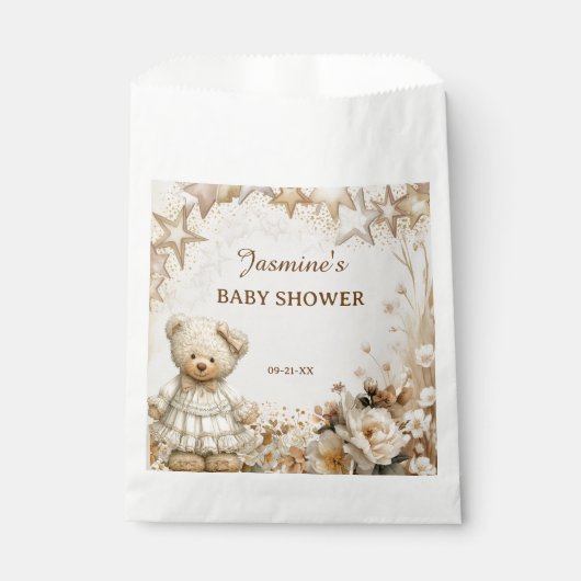 Vintage Aquarellteddy Bärendusche Geschenktütchen (Vorderseite)