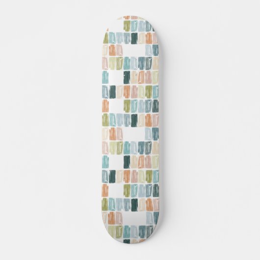 Vintage Aquarelltücher Skateboard (Vorne)
