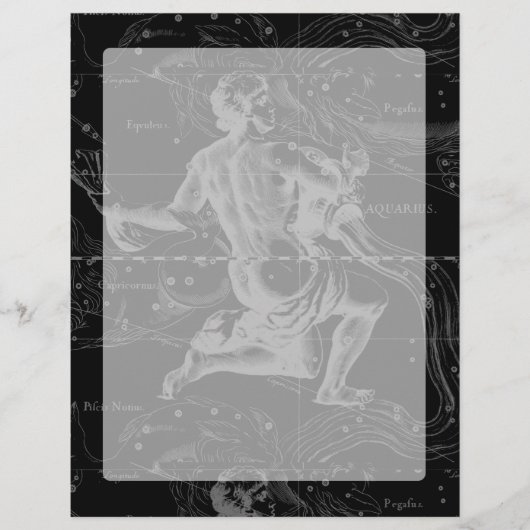 Vintage Aquarius-Konstellation Hevelius um 1690 (Vorderseite)