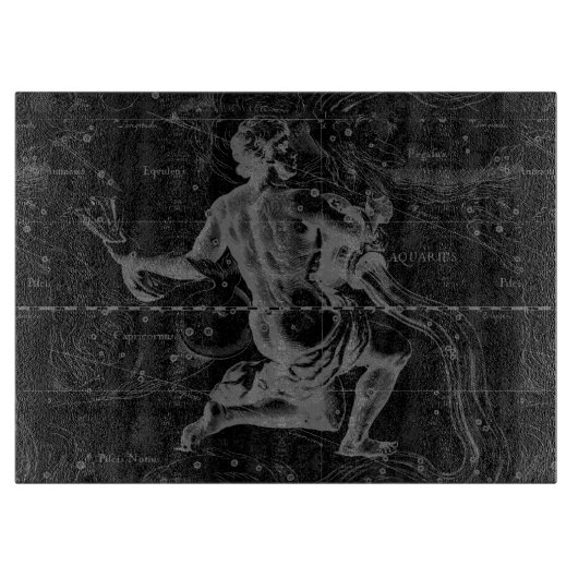 Vintage Aquarius-Konstellation Hevelius um 1690 Schneidebrett (Vorderseite)