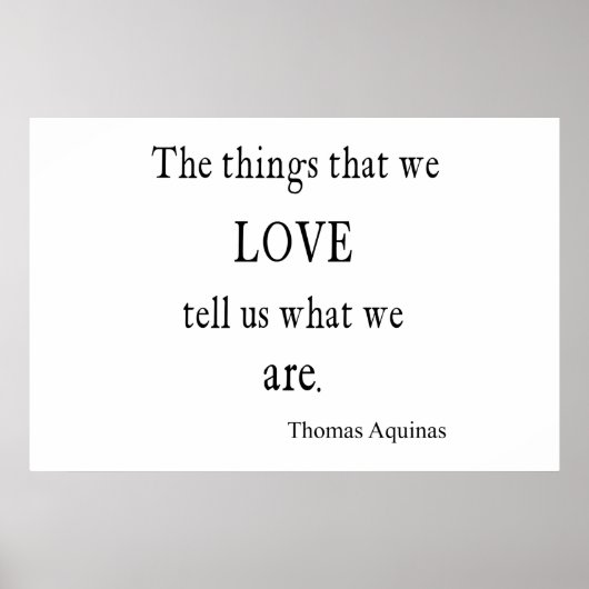 Vintage Aquinas-Liebe Inspiration Zitat / Zitate Poster (Vorne)