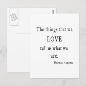 Vintage Aquinas-Liebe Inspiration Zitat / Zitate Postkarte (Vorne/Hinten)