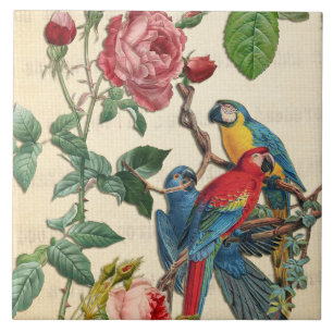 Vintage Ara und Rosen Fliese