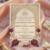 Vintage Arabesque Arch Bismillah Calligraphy Einladung