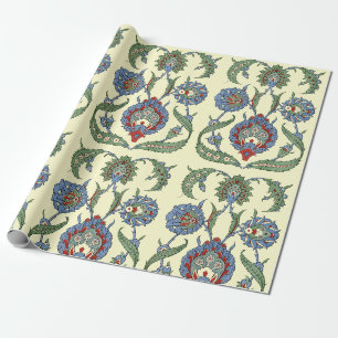 Vintage Arabisch Blau Rot Geometrischer Floraler K Geschenkpapier