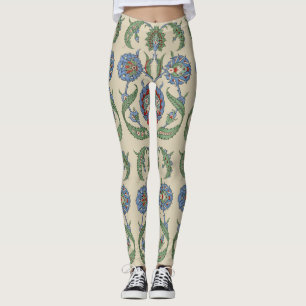 Vintage Arabisch Blau Rot Geometrischer Floraler K Leggings