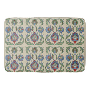Vintage Arabisch Blau Rotes Geometrisches Florales Badematte