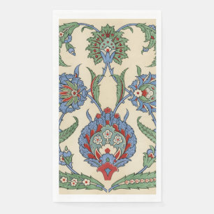 Vintage Arabisch Blau Rotes Geometrisches Florales Serviette