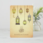 Vintage arabische glühende Lanterns Islamische Hoc Einladung (Stehend Vorderseite)