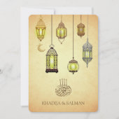 Vintage arabische glühende Lanterns Islamische Hoc Einladung (Vorderseite)