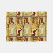 Vintage arabische Pferde - Collage Fleecedecke (Vorderseite (Horizontal))