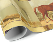 Vintage arabische Pferde - Collage Geschenkpapier (Rolleneckpunkt)