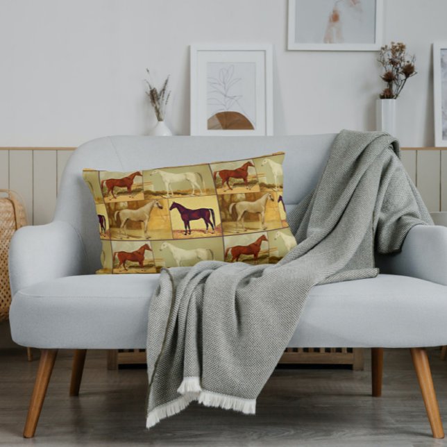 Vintage arabische Pferde - Collage Lendenkissen (Von Creator hochgeladen)