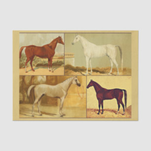 Vintage arabische Pferde - Collage Seidenpapier