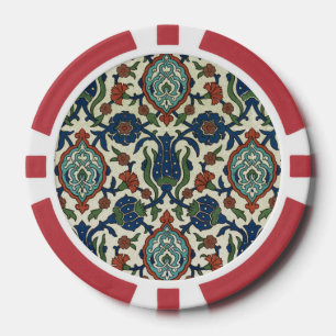Vintage Arabischer Geometrischer Blumen Kunst Druc Pokerchips