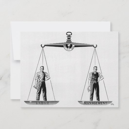 Vintage Arbeit gegen Management, Skala der Justiz (Vorderseite)