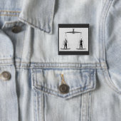 Vintage Arbeit gegen Management, Skala der Justiz Button (Beispiel)