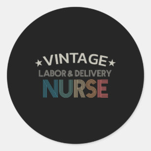 Vintage Arbeit und Lieferung Krankenschwestern Ret Runder Aufkleber