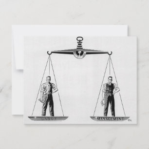 Vintage Arbeit vs. Management, Waage der Gerechtig