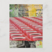 Vintage arbeitender Mann und Kaffee-Collage Postkarte (Vorderseite)