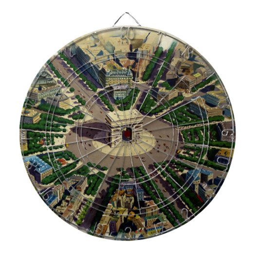 Vintage Arc de Triomphe Paris Dartscheibe (vorne)