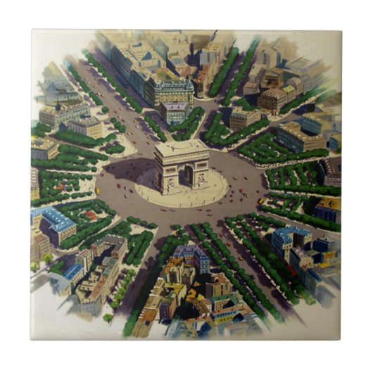 Vintage Arc de Triomphe Paris Fliese (Vorderseite)