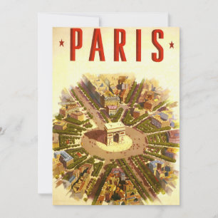 Vintage Arc de Triomphe, Paris, Frankreich Reise K Einladung