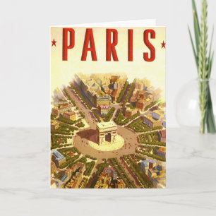 Vintage Arc de Triomphe, Paris, Frankreich Reise K Karte