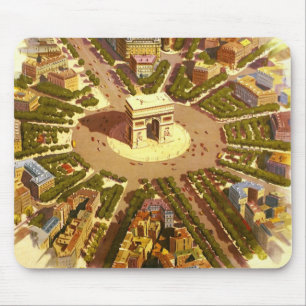 Vintage Arc de Triomphe, Paris, Frankreich Reise K Mousepad