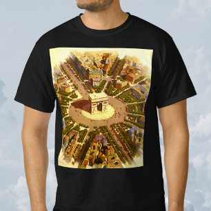 Vintage Arc de Triomphe, Paris, Frankreich Reise K T-Shirt