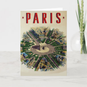 Vintage Arc de Triomphe Paris Karte