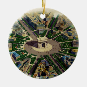 Vintage Arc de Triomphe Paris Keramik Ornament