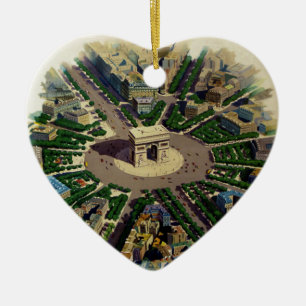 Vintage Arc de Triomphe Paris Keramikornament