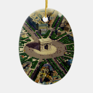 Vintage Arc de Triomphe Paris Keramikornament