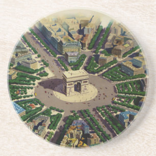 Vintage Arc de Triomphe Paris Sandstein Untersetzer