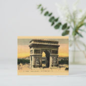 Vintage Arc De Triomphe Postkarte (Stehend Vorderseite)