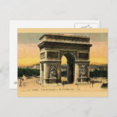 Vintage Arc De Triomphe Postkarte (Vorne/Hinten)